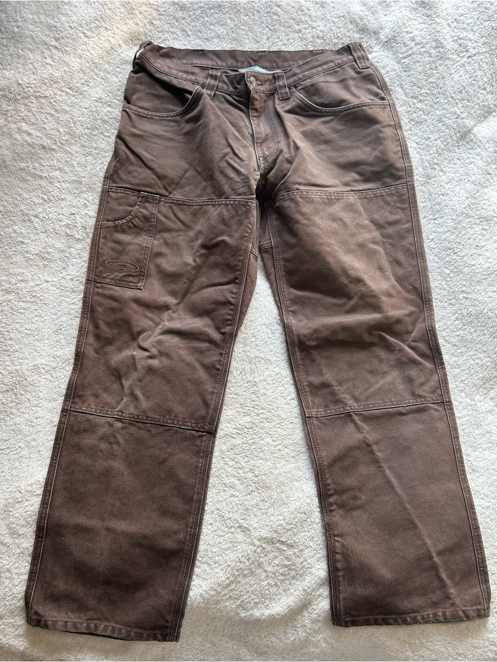 Men's Brown Cargo Work Pants with Utility Pockets